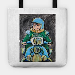 Retro Scooter, Classic Scooter, Scooterist, Scootering, Scooter Rider, Mod Art Tote