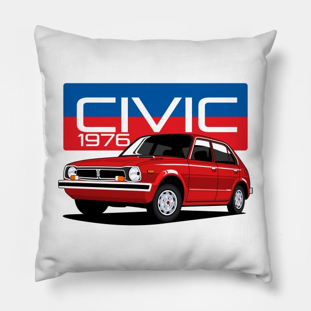 Civic 1976 Classic Cars Pillow by masjestudio