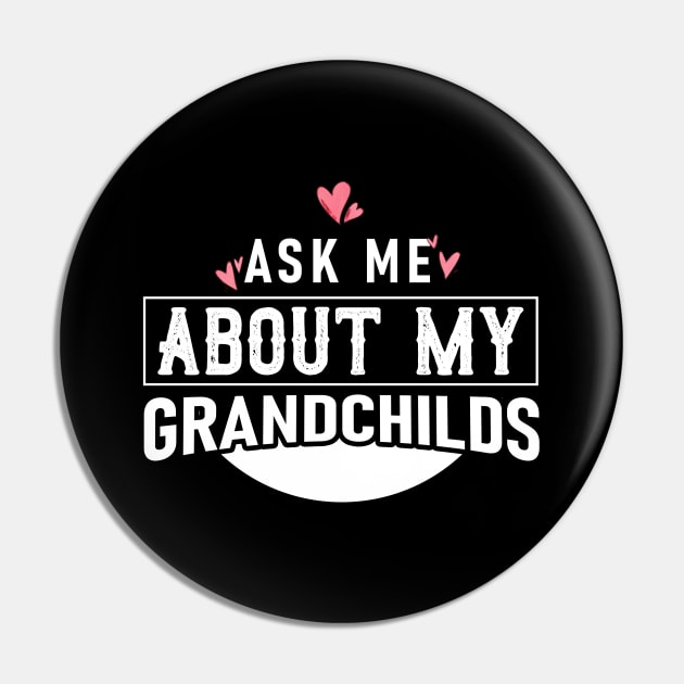 Ask me about my grandchildren Grandparents gift Pin by Caskara