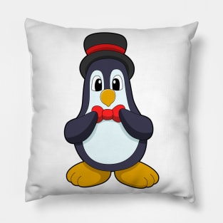 Penguin as Groom with Ribbon & Hat Pillow