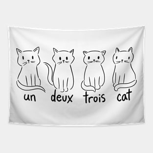 Un Deux Trois Cat Funny French Cat Tapestry