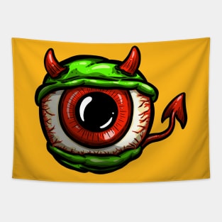 Eyeball Devil Rockabilly Tattoo Cartoon Style Eye Tapestry