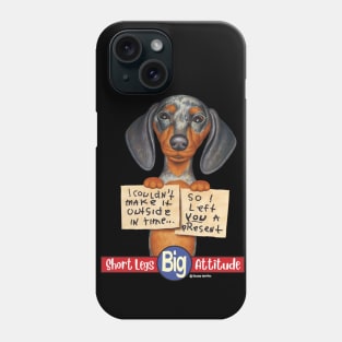 Dappled Dachshund with Two Signs Phone Case