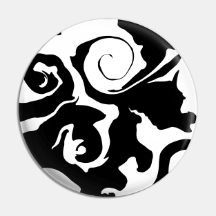 Modern Black and White marble swirl Pin