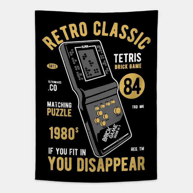 Retro Classic Tetris Tapestry by JakeRhodes