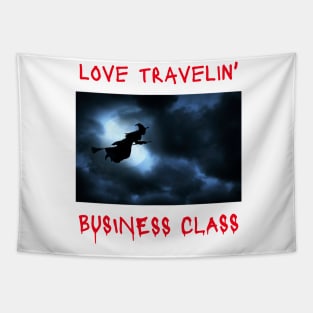 WITCH ON BROOM LOVES TRAVELING - Happy Halloween | Halloween Costume | Funny Halloween Tapestry