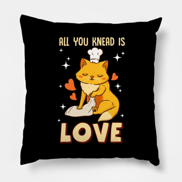 Cute & Funny All You Knead Is Love Cat Kneading Pillow by theperfectpresents