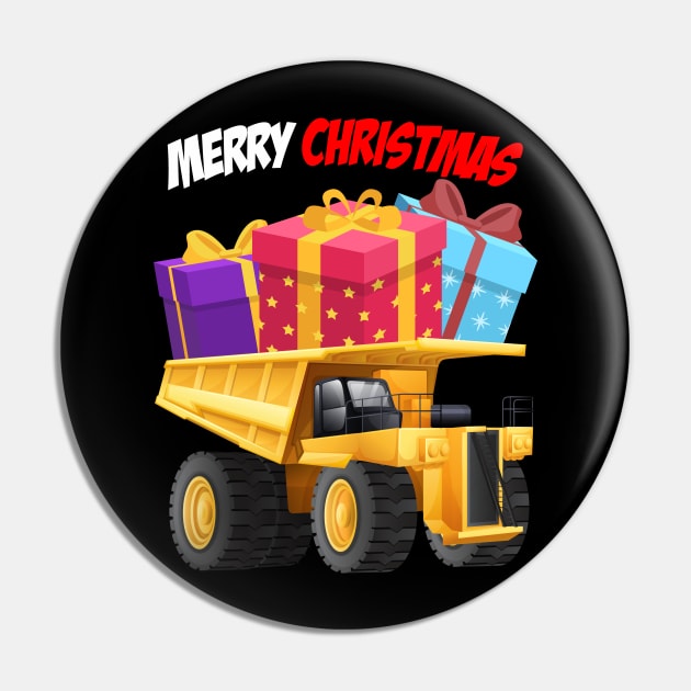 Christmas present monster truck Merry Christmas Pin by IceShirts