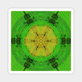 Weave Mandala Yellow and Green Magnet