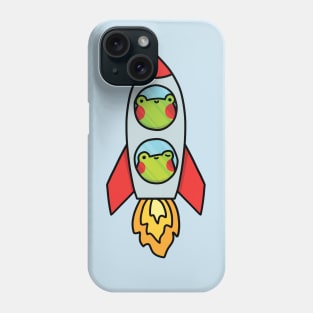 Frogs in a rocket spaceship vertical Phone Case