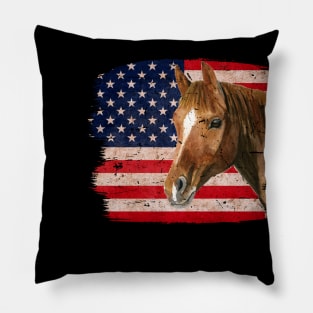 Derby USA Flag Horse Vintage Preakness Stakes Pillow