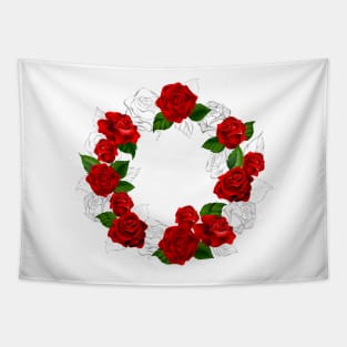 Circle of Red Roses Tapestry