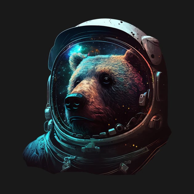 space bear by a cat cooking