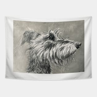 Grey Scruffy Lurcher Tapestry