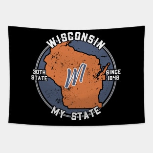 Wisconsin My State Patriot State Tourist Gift Tapestry