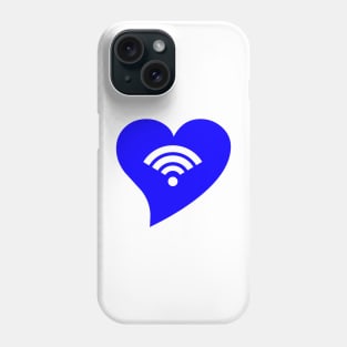 Blue WiFi Heart Phone Case