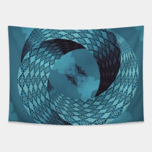 Abstract Modern Watercolor Teal Tapestry