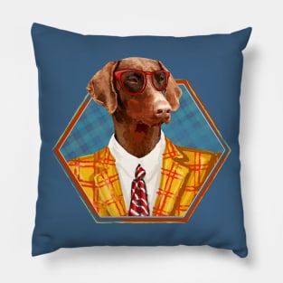 Hipster Dobermann - Doberman Pinscher Pillow