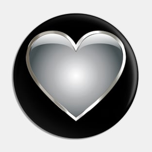 Gray Heart Pin