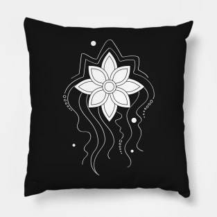 Endless Texture with Mustycal Cosmic Flowers Pillow