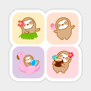 Cute Summer Vacation Sloth Magnet