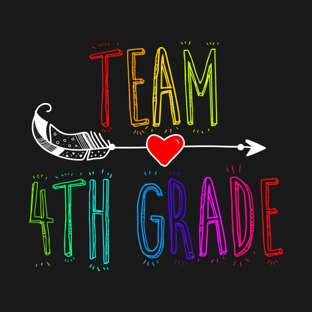 Team 4th Grade Tribe Heart Funny Last Day Of School by klausgaiser