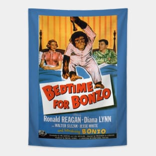 Classic Ronald Reagan Movie Poster - Bedtime for Bonzo Tapestry