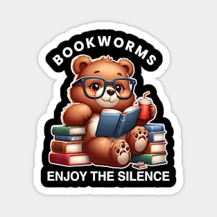 Bookworms enjoy the silence Magnet