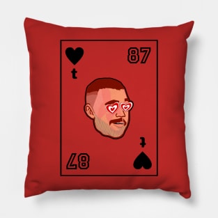 Travis Kelce heart - Black Pillow