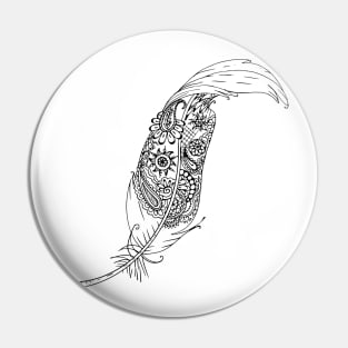 Feather design with paisley Pin