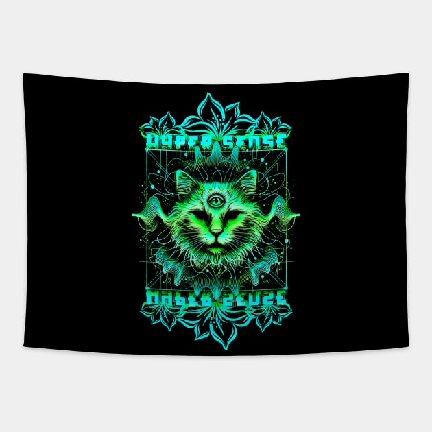 Occult Cat | Spiritual Cat | Spectral Cat Tapestry by TheDensityLab