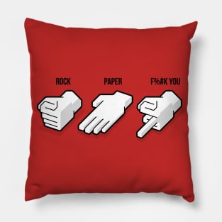 ROCK, PAPER, FINGER Pillow