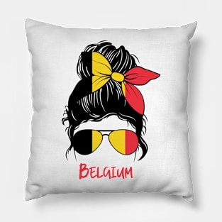 Belgium girl, Proud Flag, Belgium gift heritage, Belgian girlfriend Pillow