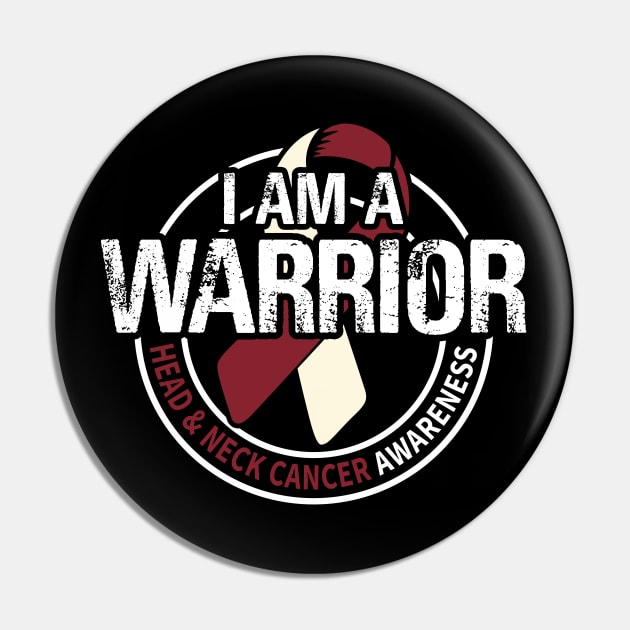 I Am A Warrior Head & Neck Cancer Awareness Ribbon Pin by mateobarkley67