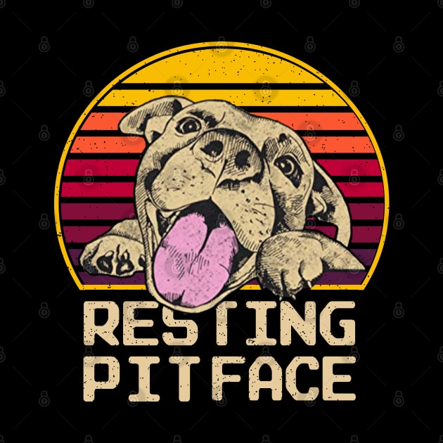 Dog Pitbull Resting Pit Face Funny by S-Log
