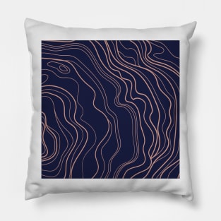 Navy Topography Art Pillow