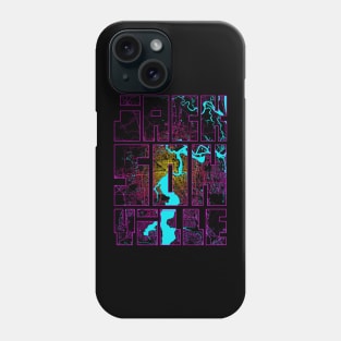 Jacksonville, USA City Map Typography - Neon Phone Case