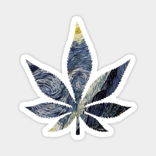 starry night weed Magnet