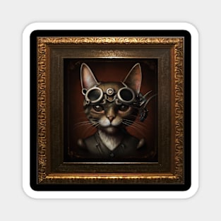 Steampunk Cat Self Portrait Magnet