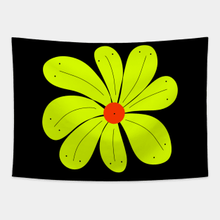 Yellow flowering marigold flower floral Tapestry