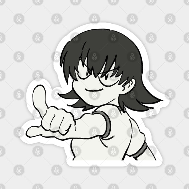 I draw smug tomo pointing / azumanga daioh meme Magnet by mudwizard