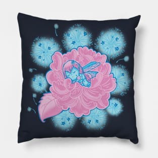 Baby fairy sleeping in a flower Pillow