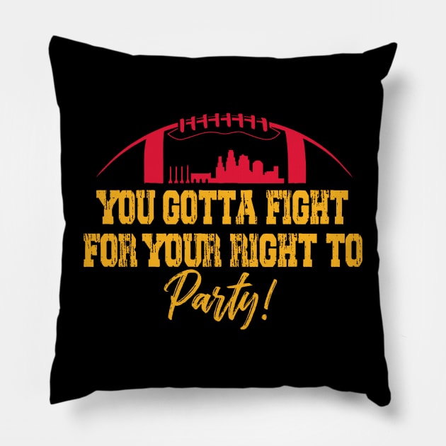 Travis Kelce quote you gotta fight for your right Kansas City Pillow by bonsauba