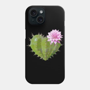 Cactus heart watercolor pink flower Phone Case