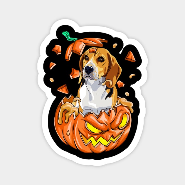 Beagle In The Pumpkin tshirt halloween costume funny gift t-shirt Magnet by American Woman