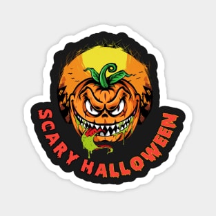 Scary Halloween pumpkin face, scary Halloween, scary pumpkin, Magnet