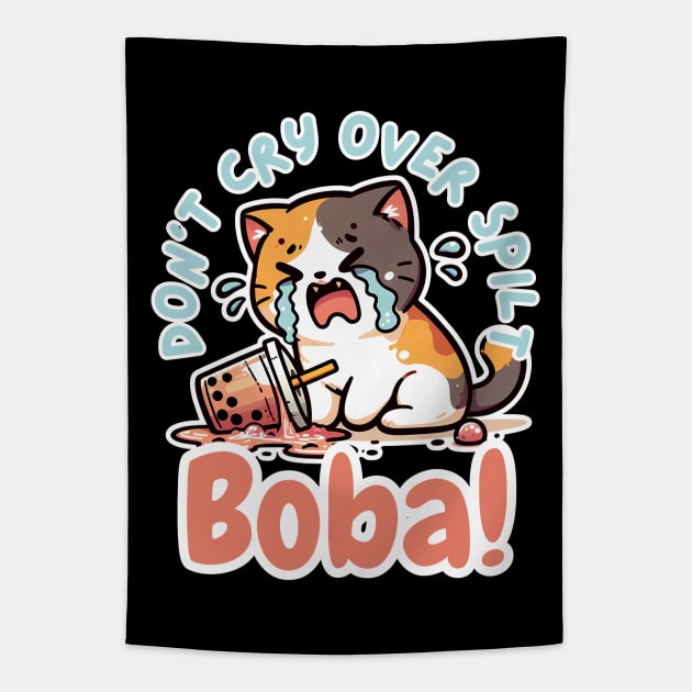 Don't cry over spilt boba Tapestry by Art from the Machine