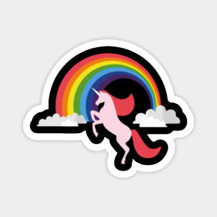 Unicorn With Rainbow Funny T shirt Magnet