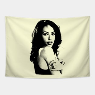 Black White Aaliyah Tapestry