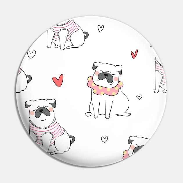 Valentines Pug Pin by queensandkings